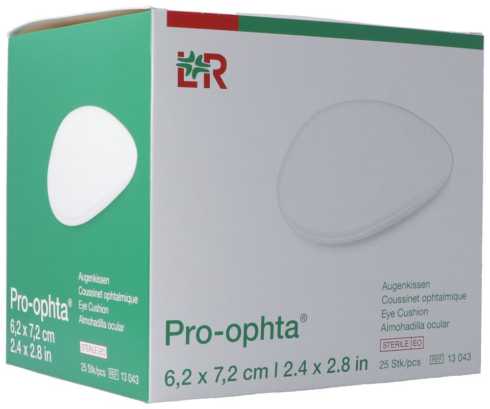 Pro-ophta coussinet ophtalmique 6.2x7.2cm stérile 25 pce