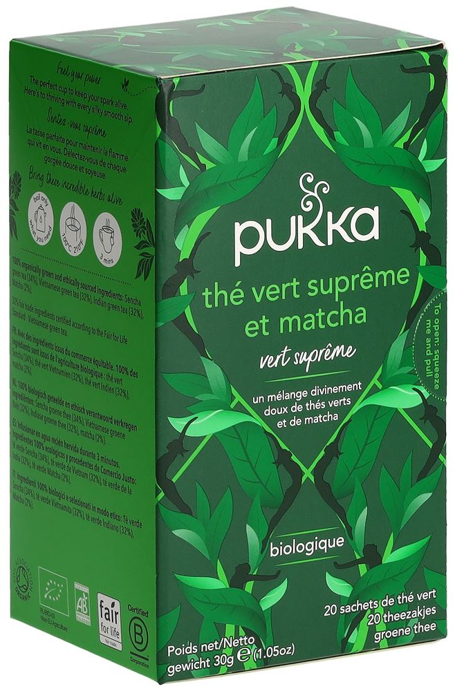 Pukka Tè Verde Matcha Supreme tè bio bustine 20 pezzi