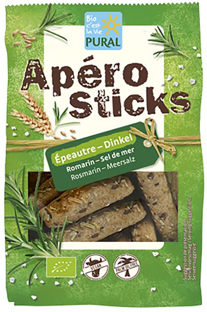 Pural apéro sticks épeautre romarin sel de mer sach 100 g