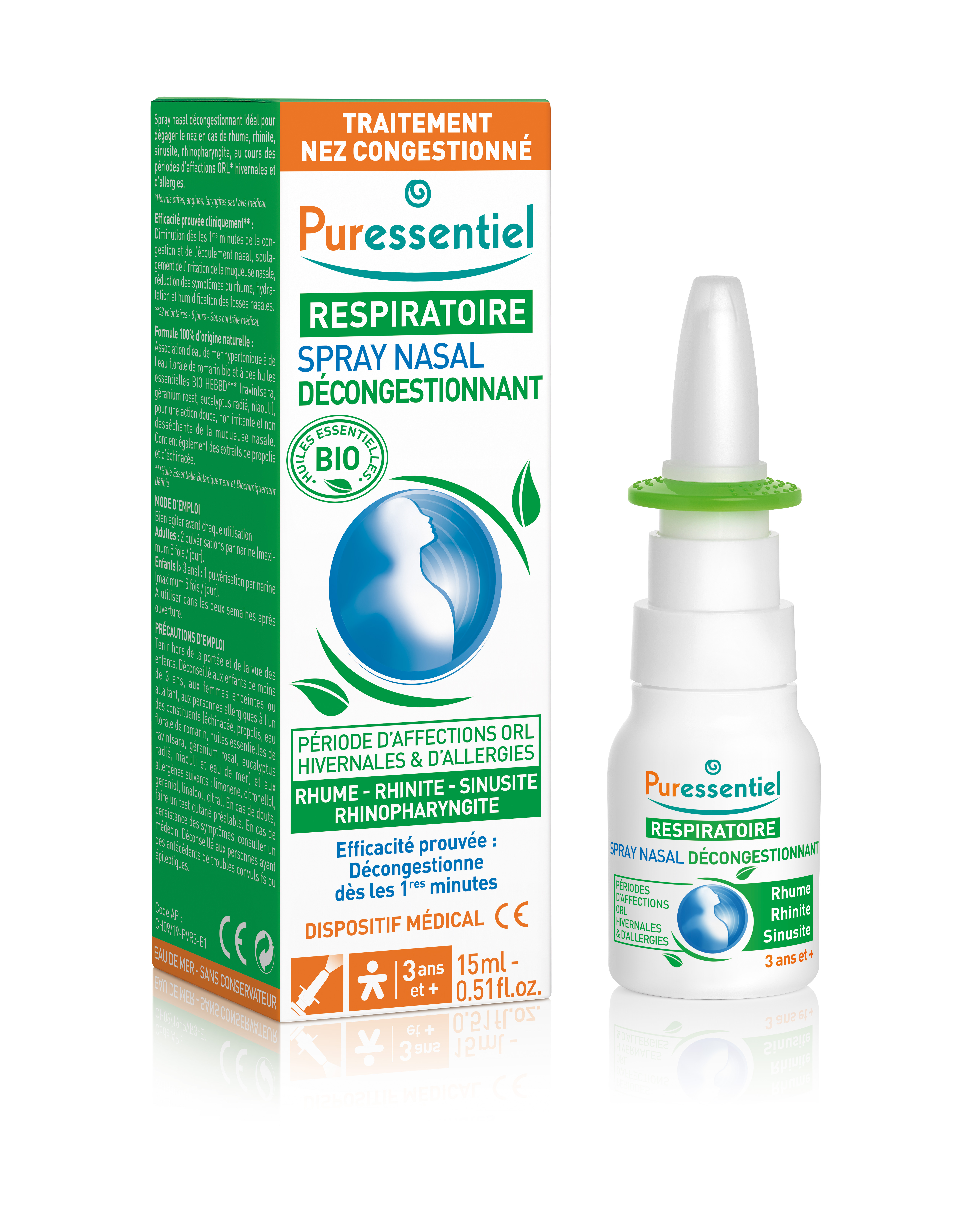 Image of Puressentiel Abschwellendes Nasenspray ätherisches Öl Bio Fl 15 ml