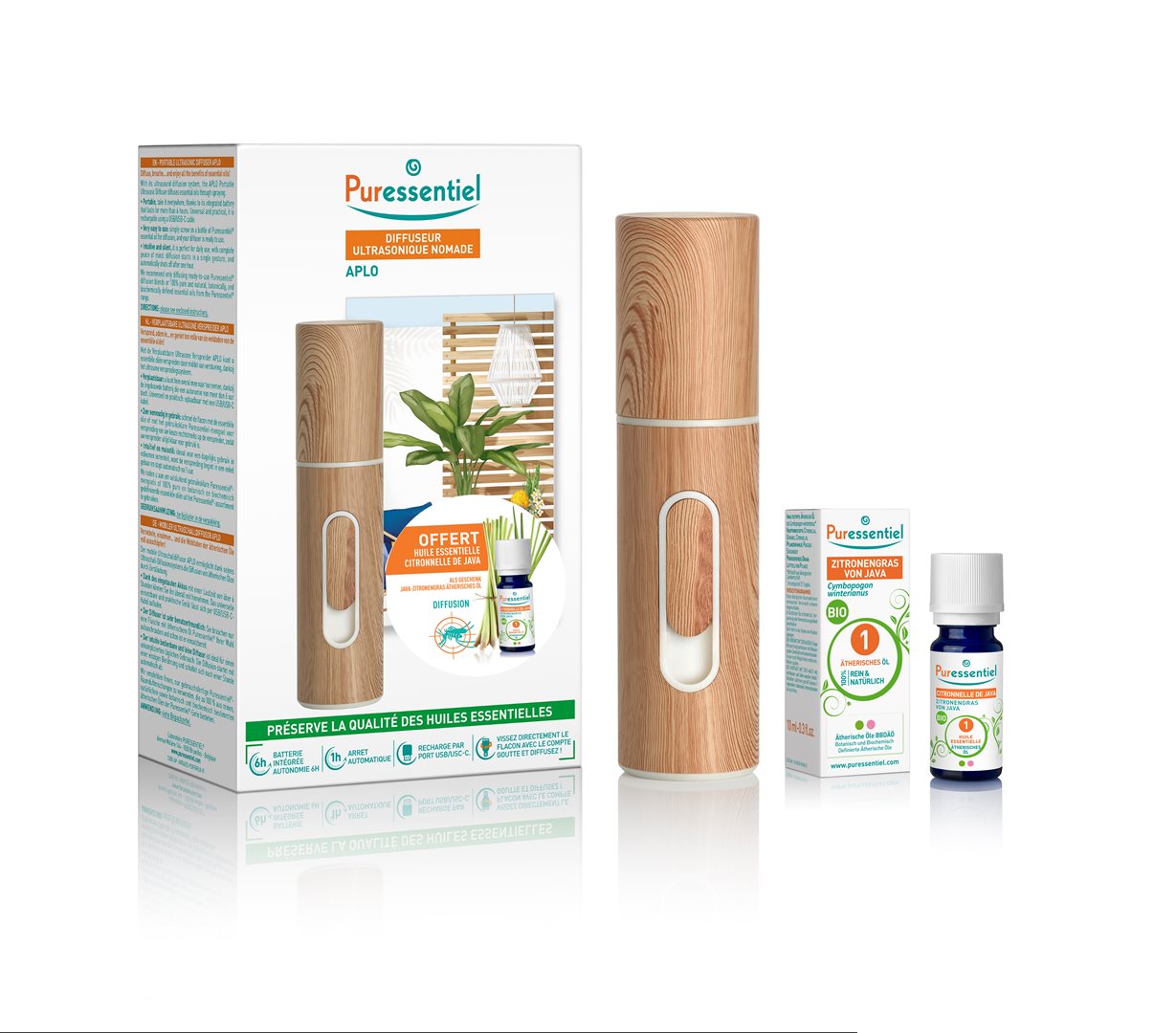 Image of Puressentiel Anti-Stich Box Diffusion Diffuseur Aplo Ätherisches Öl Zitronengras Gratis