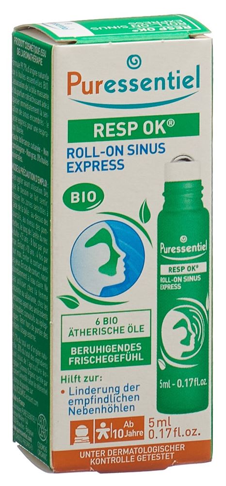 Image of Puressentiel Atemwege Sinus Roll-on mit ätherischen Ölen Bio 5 ml