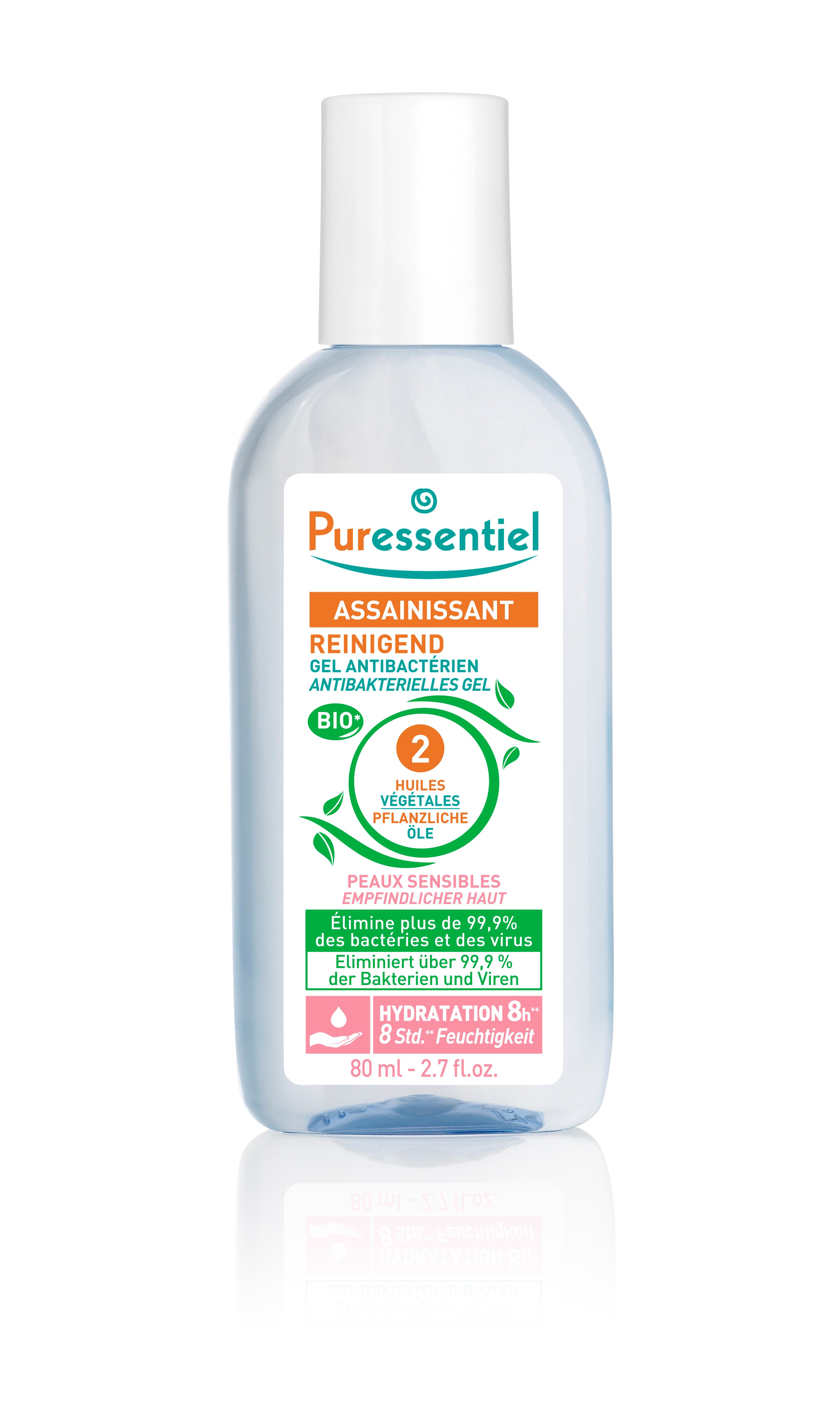 Puressentiel gel assainissant antibactérien peau sensible fl 80 ml