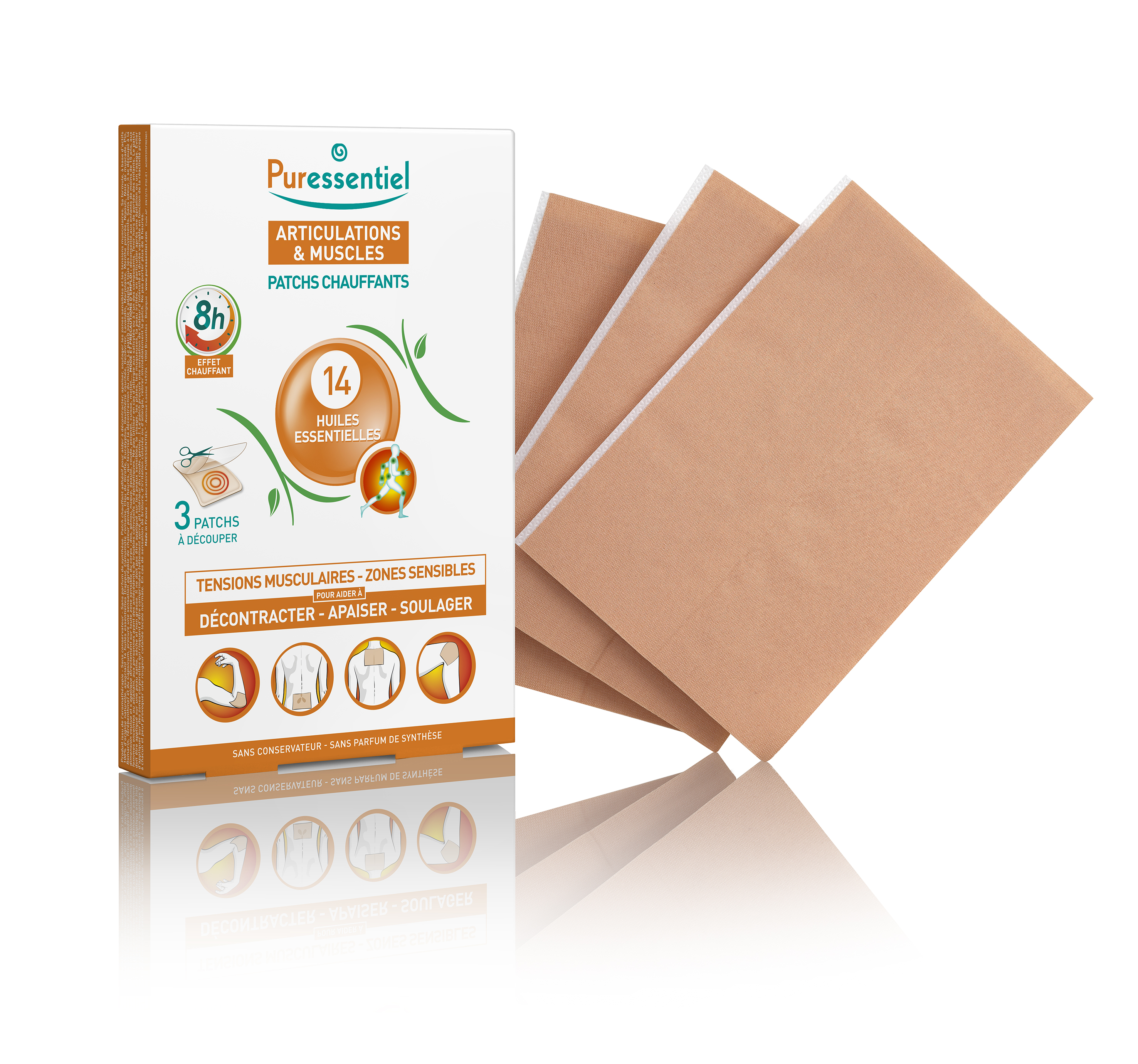 Image of Puressentiel Pflaster wärmend 14 ätherische Öle 3 Stk