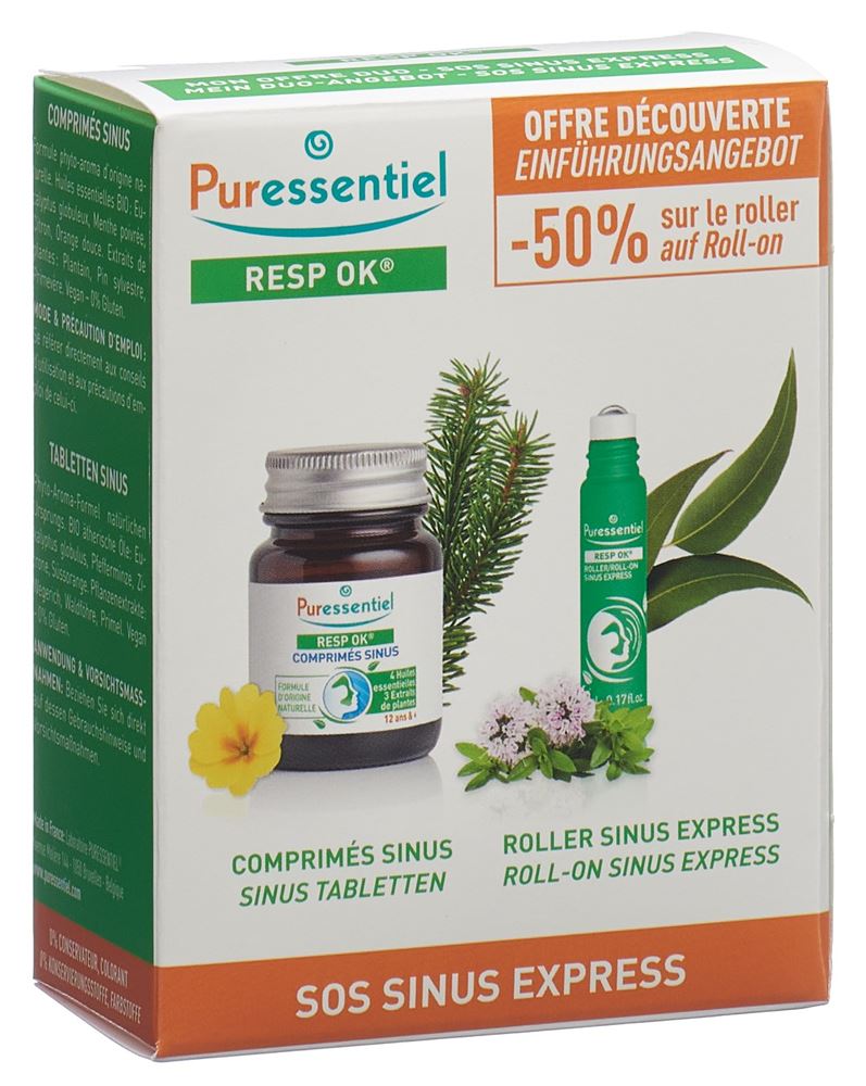 Image of Puressentiel Sinus Box Kapseln + Roll-on