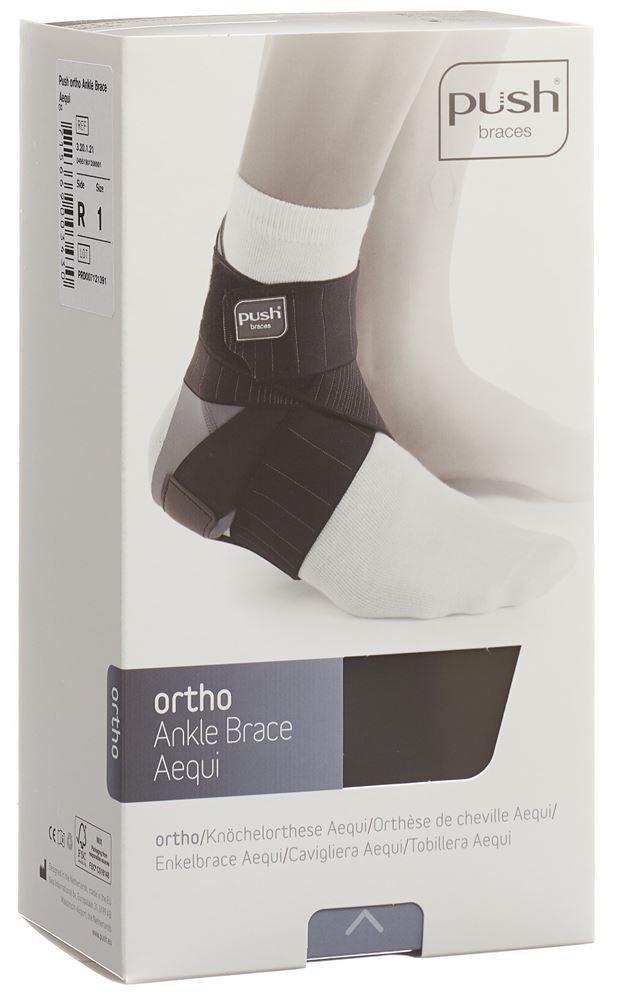 Image of Push Ortho Aequi Fussgelenkbandage 34-40cm links grau