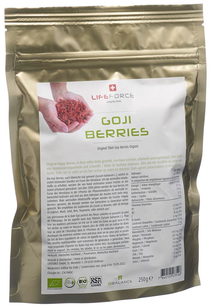 Qibalance Goji Berries getrocknet Bio Btl 250 g