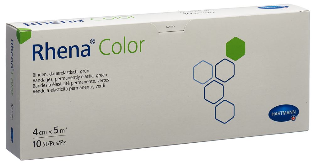 Image of Rhena Color Elastische Binden 4cmx5m grün offen 10 Stk