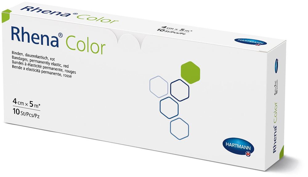 Image of Rhena Color Elastische Binden 4cmx5m rot offen 10 Stk