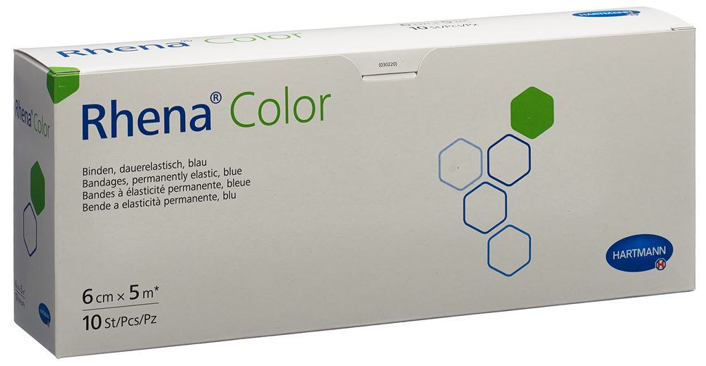 Image of Rhena Color Elastische Binden 6cmx5m blau offen 10 Stk