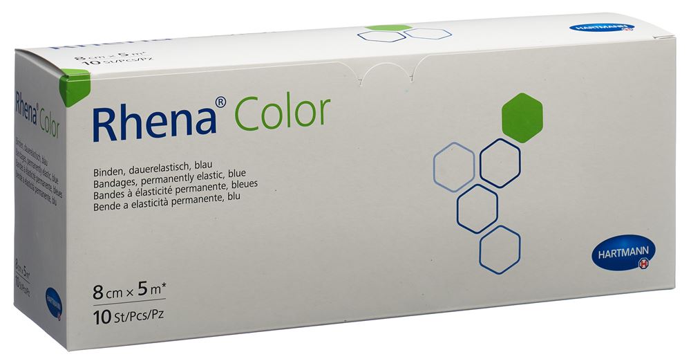 Image of Rhena Color Elastische Binden 8cmx5m blau offen 10 Stk