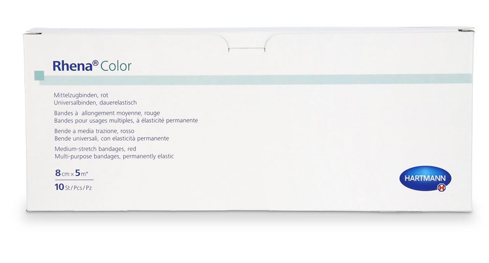 Image of Rhena Color Elastische Binden 8cmx5m rot offen 10 Stk