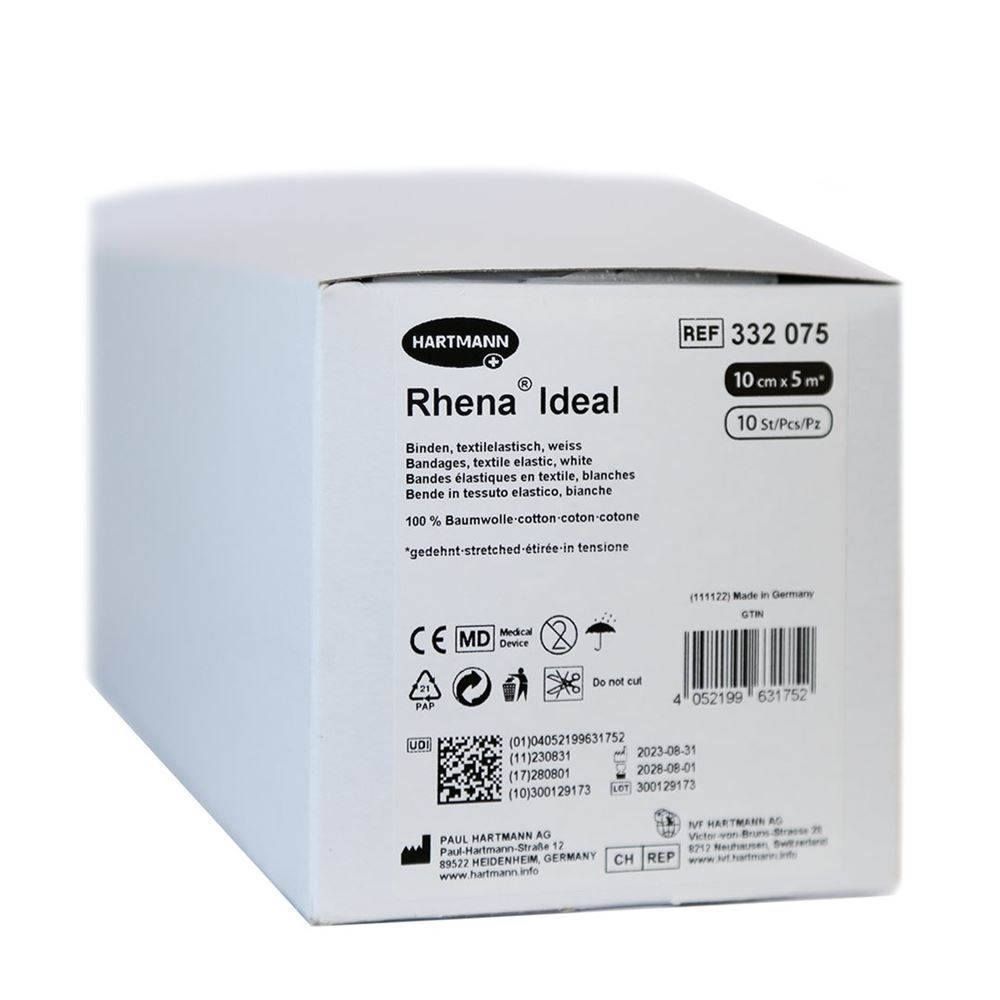 Rhena Ideal Elastische Binde 10cmx5m weiss 10 Stk