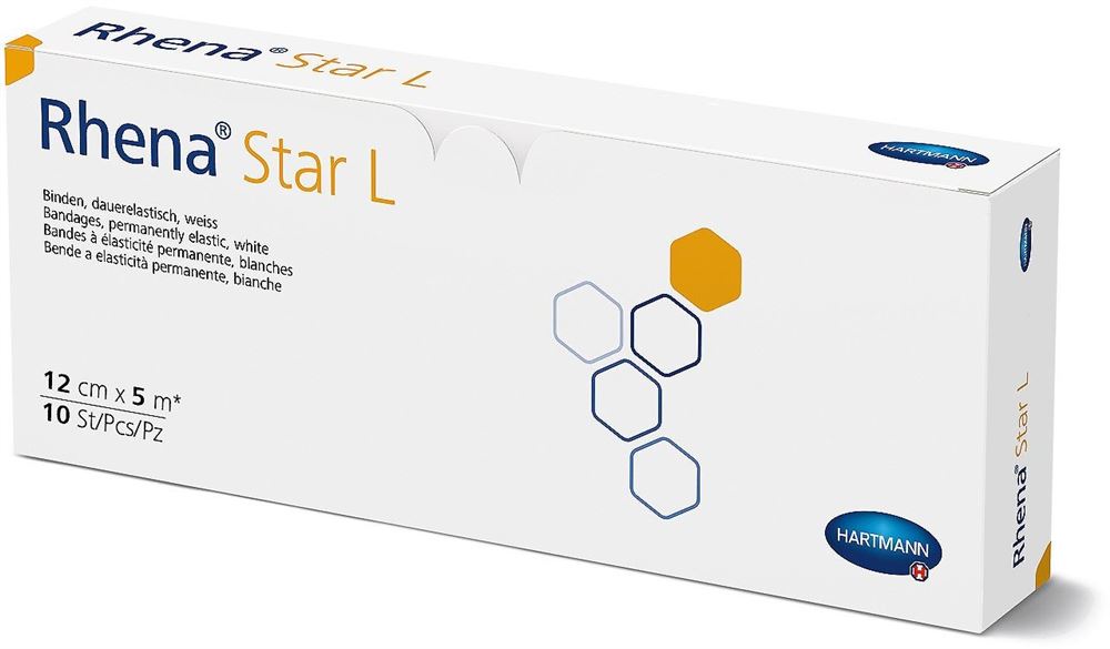 Rhena Star L Elastische Binde 12cmx5m weiss 10 Stk