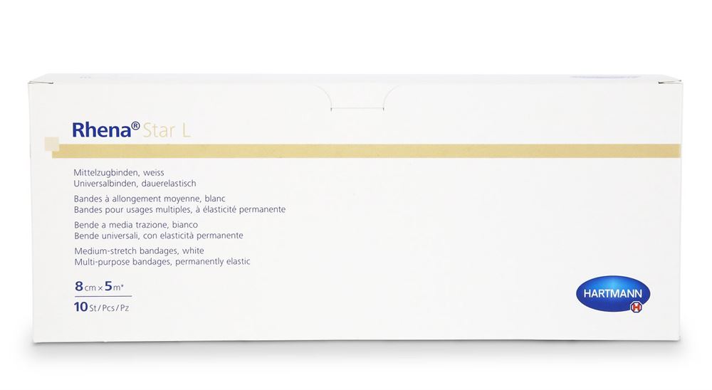 Image of Rhena Star L Elastische Binde 8cmx5m weiss 10 Stk