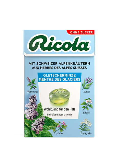 Image of Ricola Kräuterbonbons Gletscherminze ohne Zucker mit Stevia Box 50 g