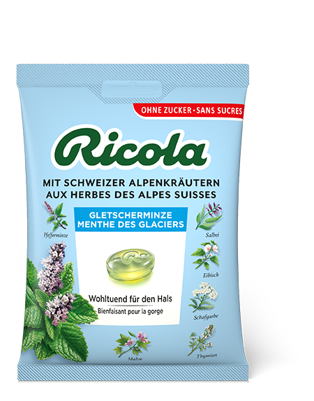 Ricola menta delle glacie caramelle alle erbe senza zucchero con stevia busta 125 g