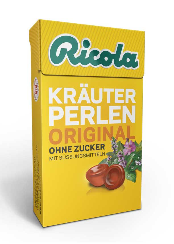 Image of Ricola Kräuterperlen Original ohne Zucker Box 25 g