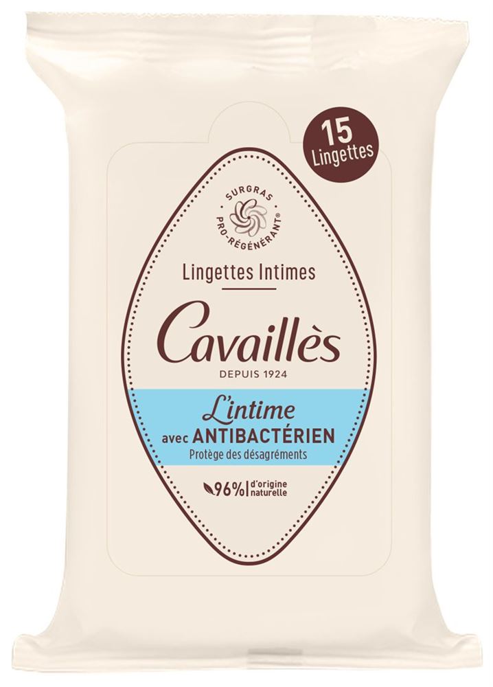 Rogé Cavaillès Lingettes Intimes avec Anti-Bactérien 15 pce
