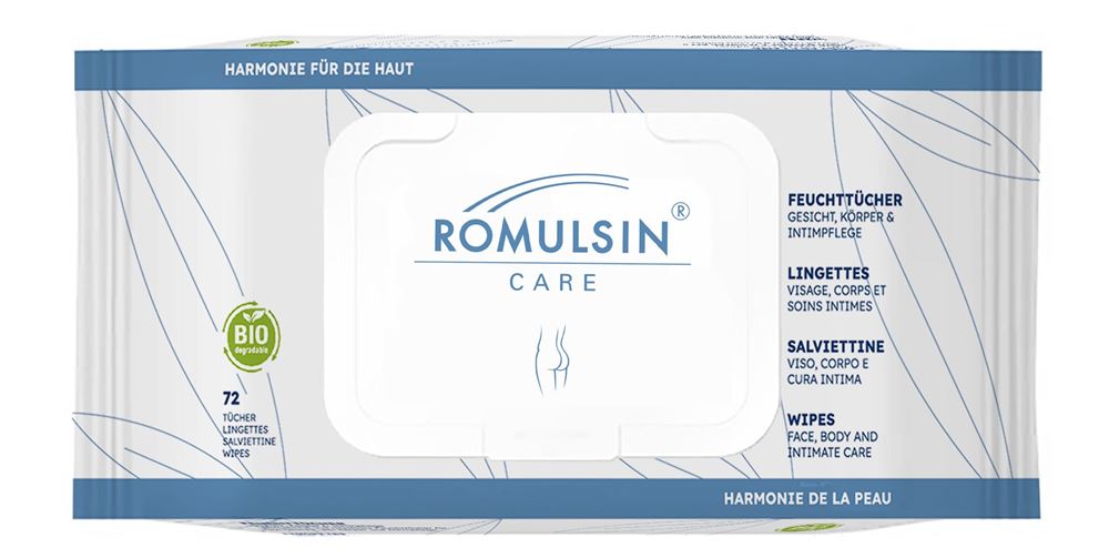 Image of Romulsin Care Feuchttücher für Gesicht Körper & Intimpflege Box 72 Stk