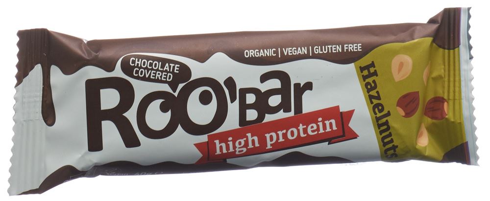 Roobar barre de chocolat aux noisettes et aux protéines 40 g