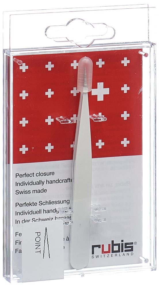 Image of Rubis Pinzette spitz weiss Inox