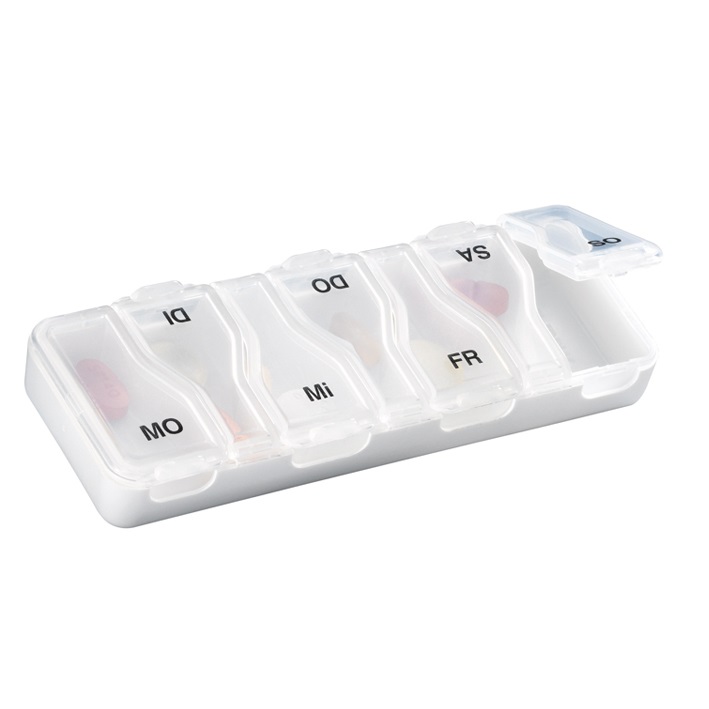 Image of Sahag Medi-7 Uno Medikamentendosierer 7 Tage 1 Fach pro Tag weiss deutsch