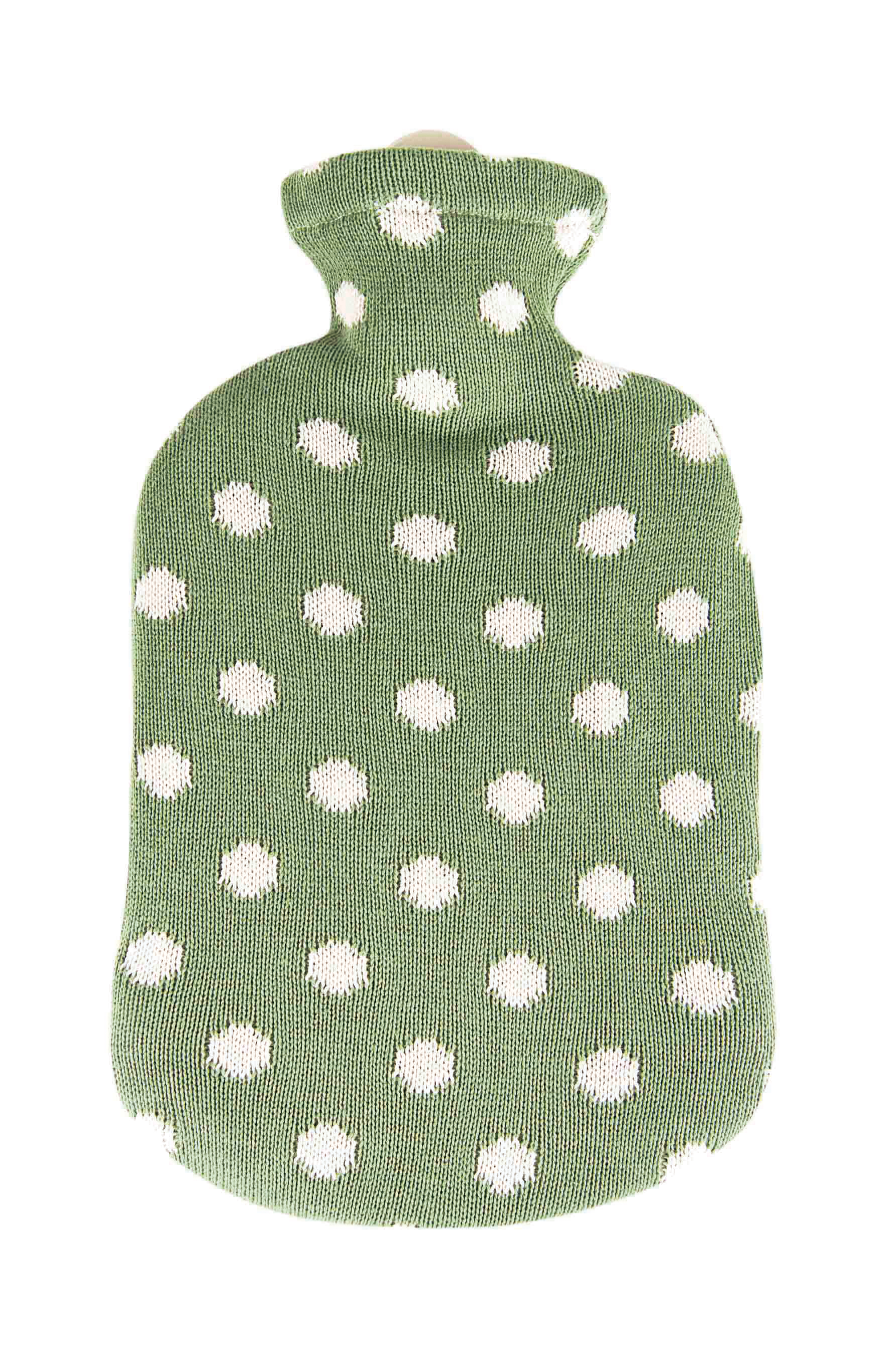 Sänger borsa dell’acqua calda 2l rivestimento in maglia verde a pois
