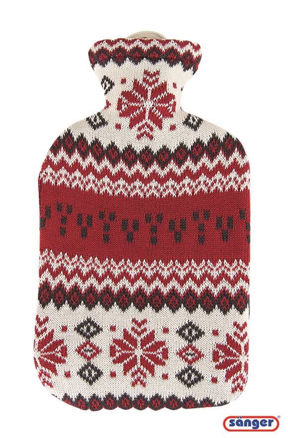 Image of Sänger Wärmflasche aus Naturkautschuk mit Strickbezug 2l Nordstern