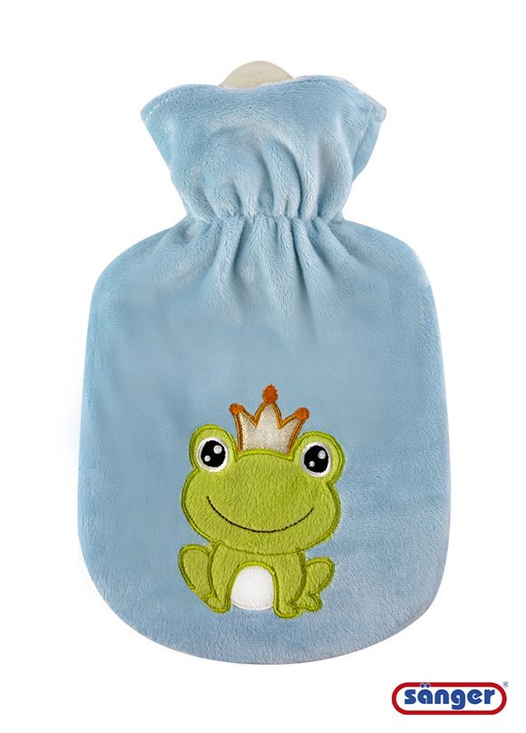 Image of Sänger Wärmflasche aus Naturkautschuk mit Velourbezug 0.8l Froschkönig