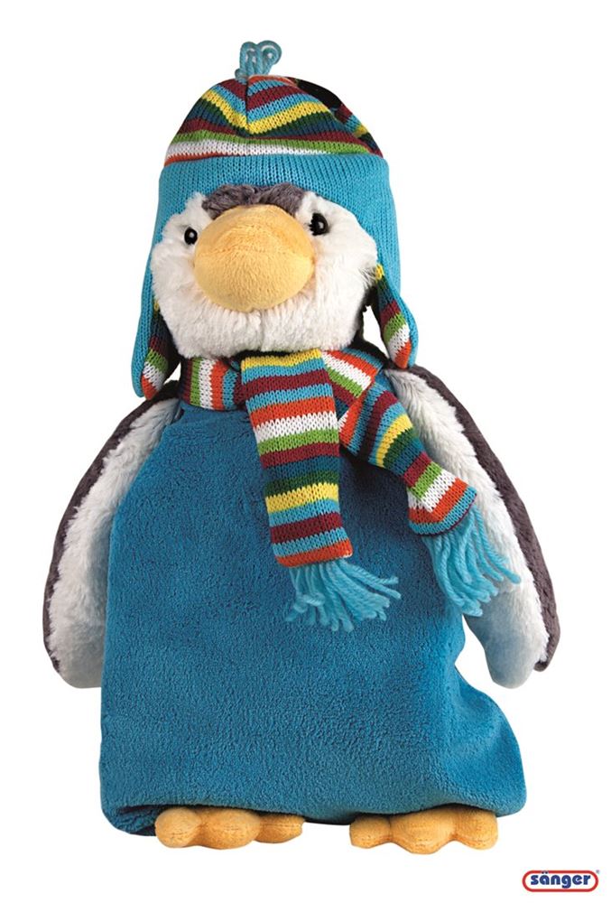 Sänger borsa acqua calda/peluche 0.8l pinguino Paul gomma naturale