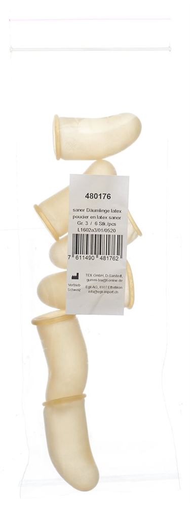 Image of Sanor Däumling Latex Gr3 Btl 6 Stk