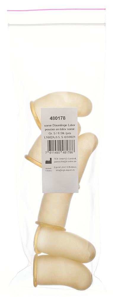 Image of Sanor Däumling Latex Gr5 Btl 6 Stk