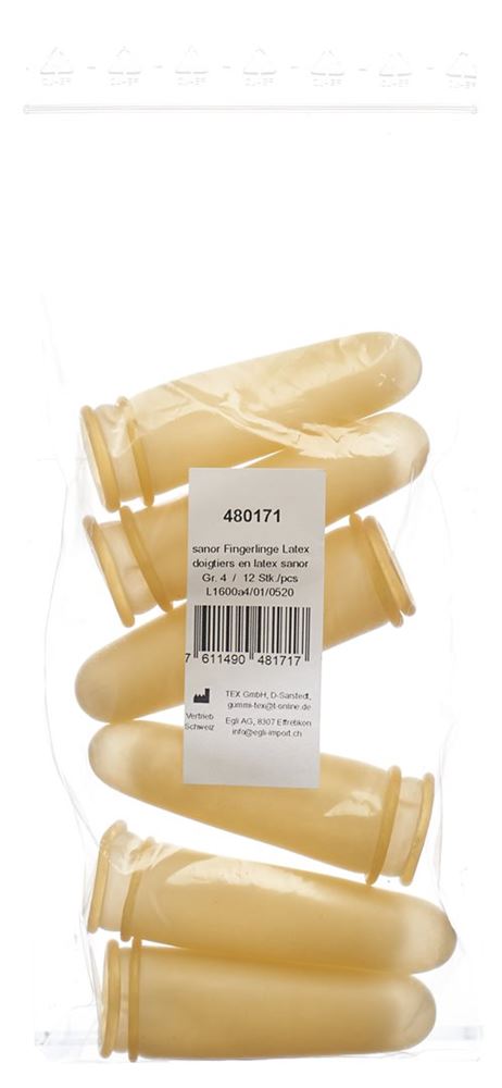 Image of Sanor Fingerling Latex Gr4 gepudert leicht Btl 12 Stk