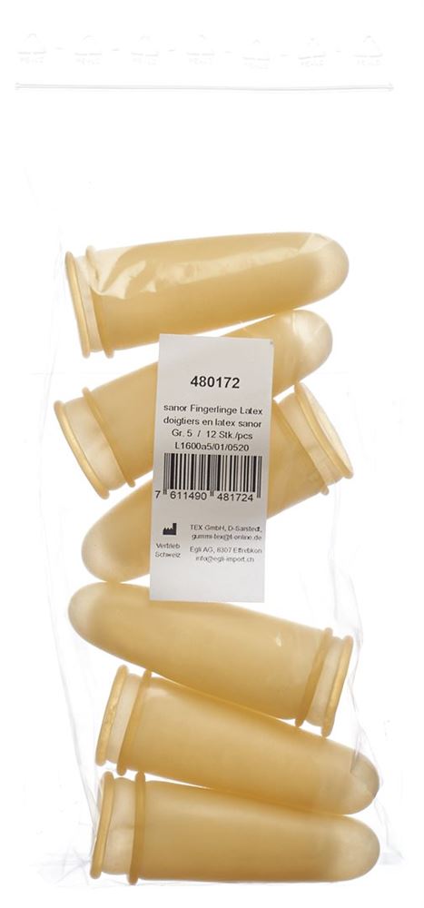 Image of Sanor Fingerling Latex Gr5 gepudert leicht Btl 12 Stk