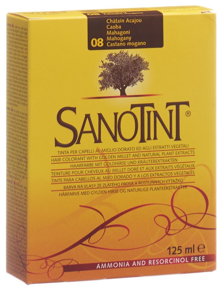 Sanotint teinture cheveux 08 chatain acajou