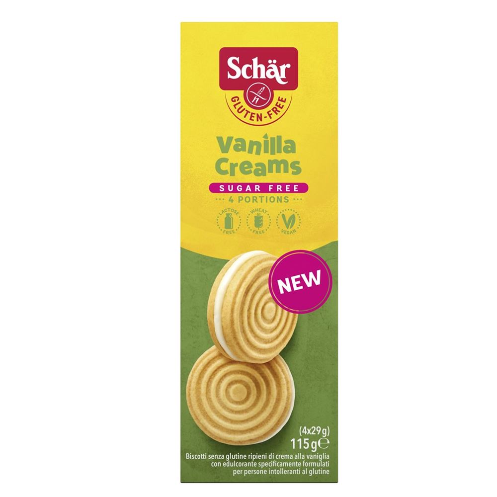 Schär Vanilla Creams Sugar Free 115 g