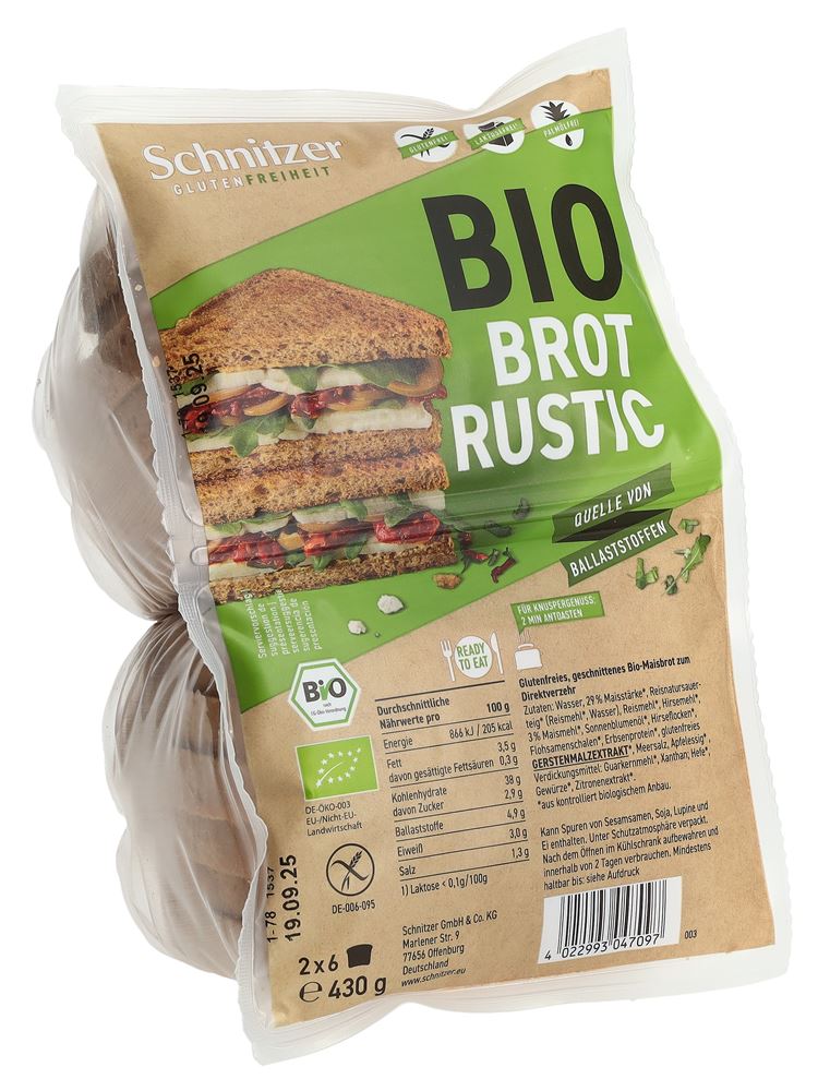 Schnitzer Bio Toastbrot Rustic Btl 430 g