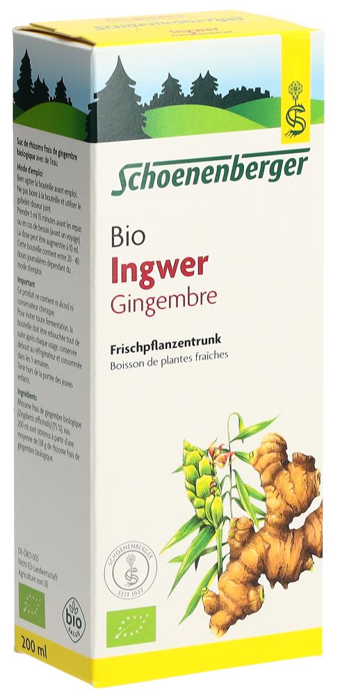 Schoenenberger Gingembre boisson de plantes fraîches bio fl 200 ml