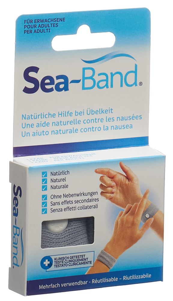 Sea-Band Akupressurband Erwachsen grau 1 Paar