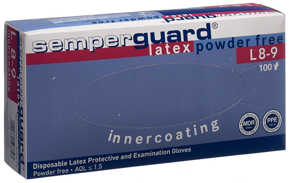 Semperguard gants latex IC L non poudré blanc 100 pce