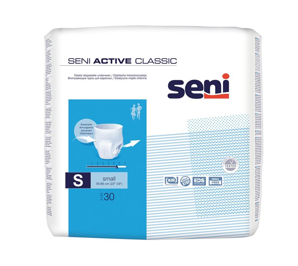 Seni Active Classic Pants S respirantes tour de taille 55-85cm 5.5 gouttes 30 pce