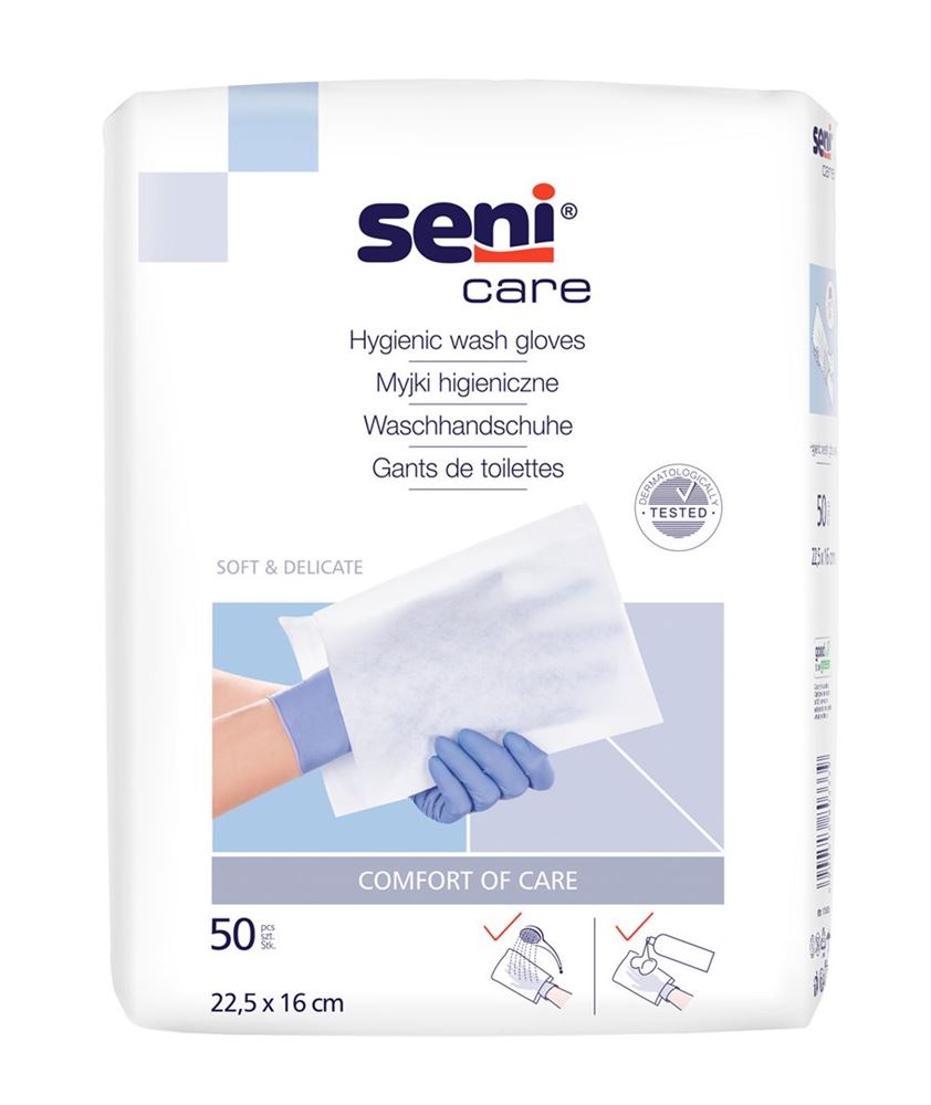 Seni Care Waschhandschuhe unfoliert Btl 50 Stk