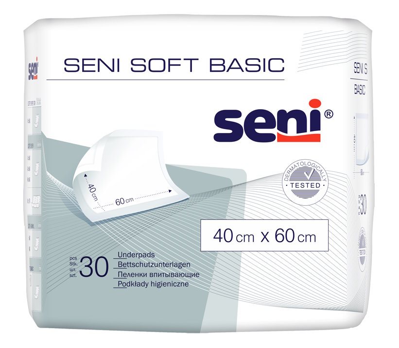Image of Seni Soft Basic Krankenunterlage 40x60cm undurchlässig 30 Stk