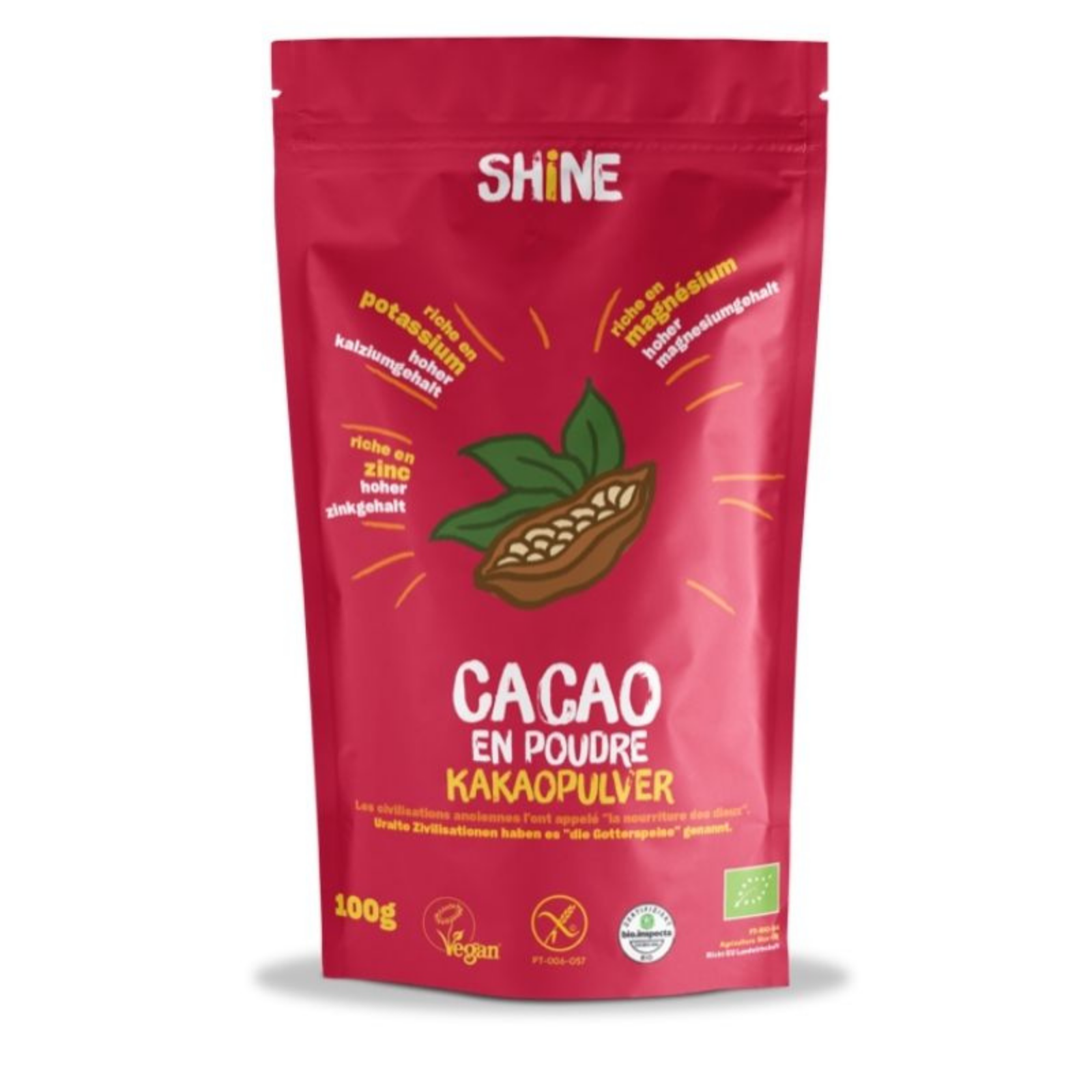 Shine Rohes Kakaopulver BIO Btl 100 g