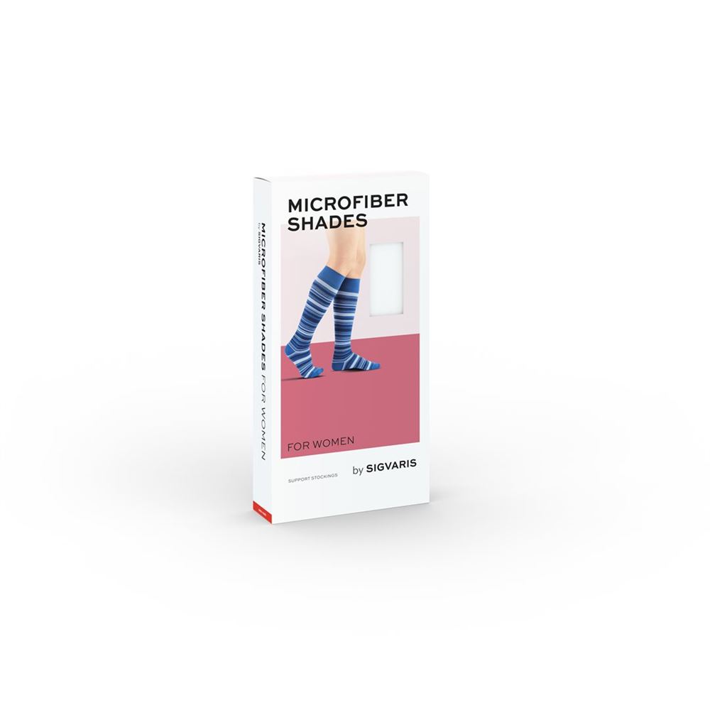 Image of Sigvaris Microfiber Shades for Women Mini-Stripes A-D C geschlossen onyx 1 Paar