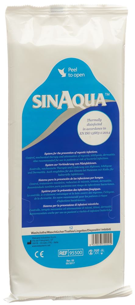 Sinaqua lingette pré-humidifiée sach 12 pce