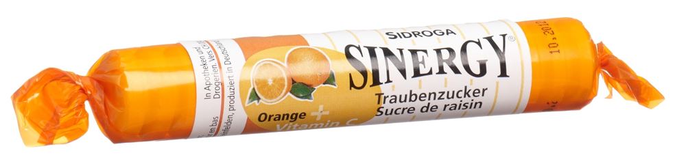 Image of Sinergy Traubenzucker Orange + Vitamin C Rolle 40 g