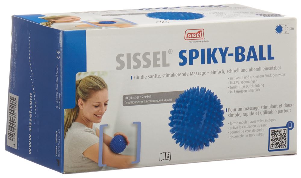 Sissel Spiky-Ball 10cm bleu 2 pce