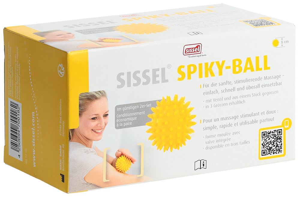 Sissel Spiky-Ball 8cm jaune 2 pce